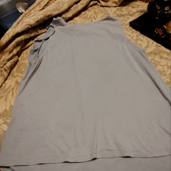 🩶Loft Dainty Soft French Silver Platinum Ruffled Organza Camisole Tank Top - LP - Picture 5 of 14